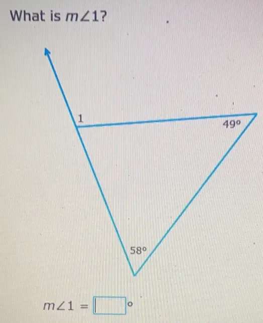 Solved: What is m∠ 1 ? m∠ 1= ° [Math]