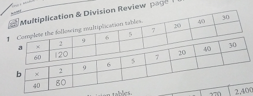 Moduh 
w page l 
1 
n tables. 
270 2,0