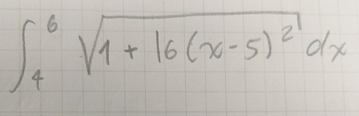 ∈t _4^(6sqrt(1+16(x-5)^2))dx