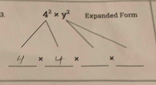 4^2* y^2
3. 
_ 
_ 
_ 
_ 
_