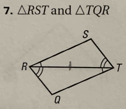 △ RST and △ TQR