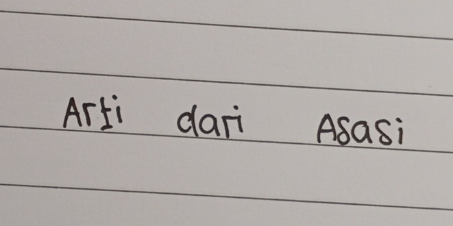 Arti dari Asasi