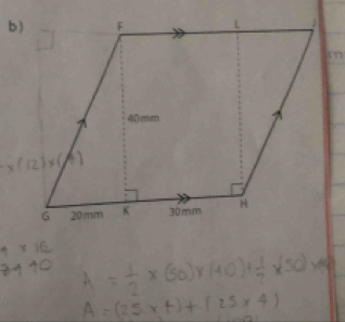 4* 16 A= 1/2 * (50)* (10)+ 1/2 * (50)* 4
8440
A=(25* 4)+(25* 4)