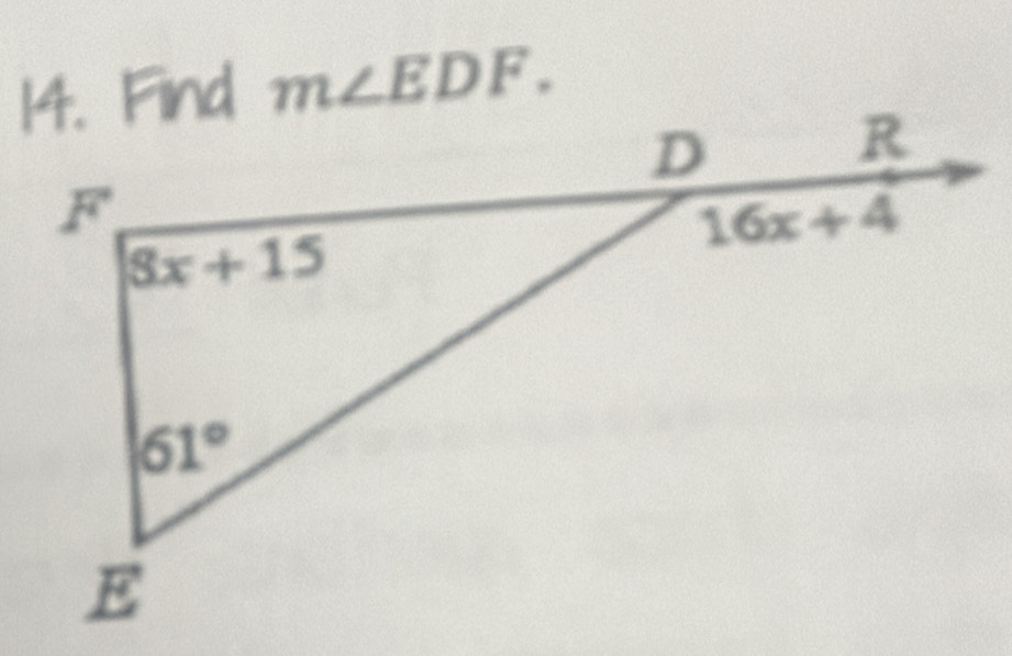 m∠ EDF.