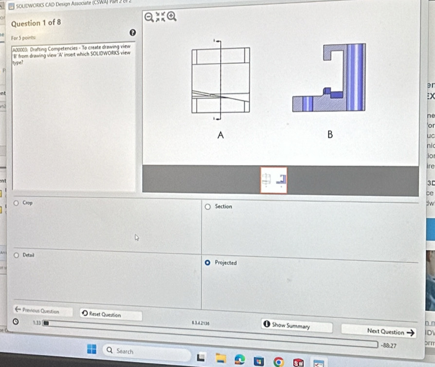 Solved: SOLIDWORKS CAD Design Associate (CSWA) Par 2 8f 2 a Question 1 ...
