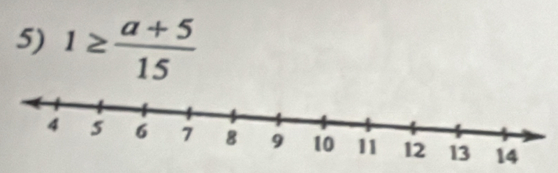 1≥  (a+5)/15 