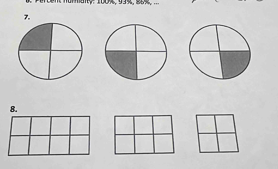 Percent numiaity: 100%, 93%, 86%, ... 
7. 
8.