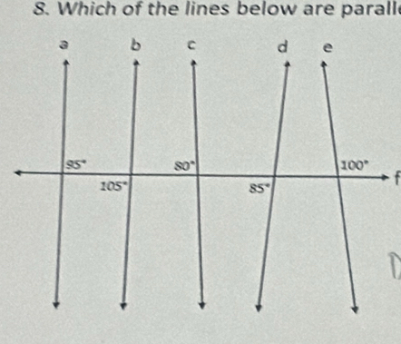 Which of the lines below are parall
.