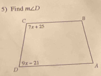 Find m∠ D