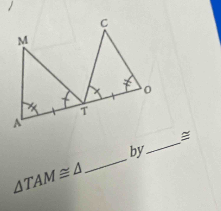 = 
_ 
by 
_
△ TAM≌ △