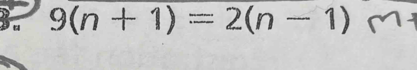 9(n+1)=2(n-1) m+