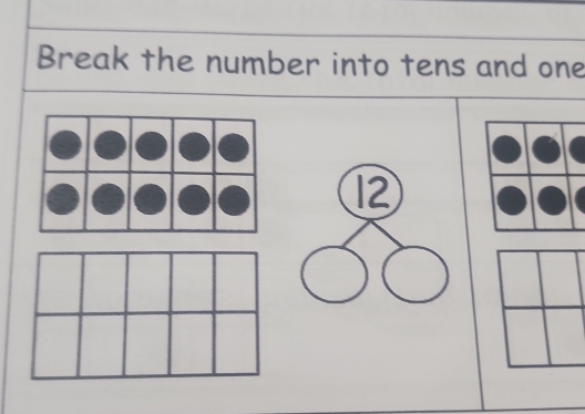 Break the number into tens and one
12