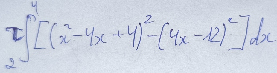 y[(x^2-4x+4)^2-(4x-12)^2]dx