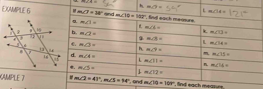 m∠ 4=
E
KA each measure.