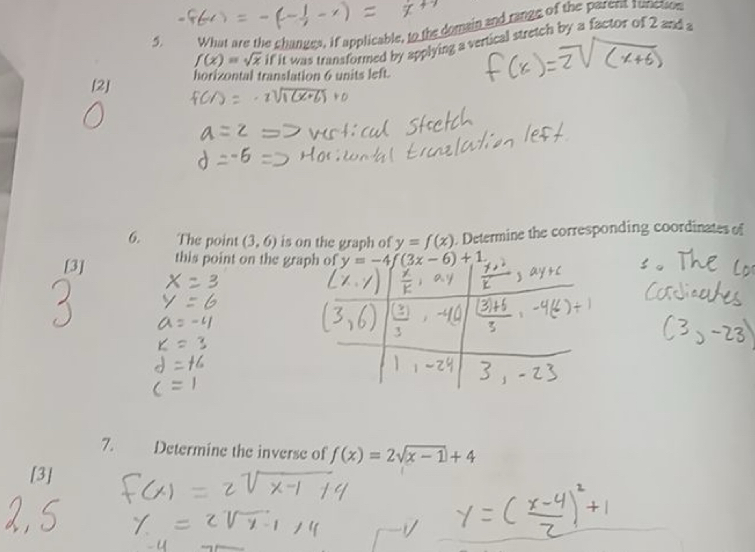 Solved: What are the changes, if applicable, to the domain and range of ...