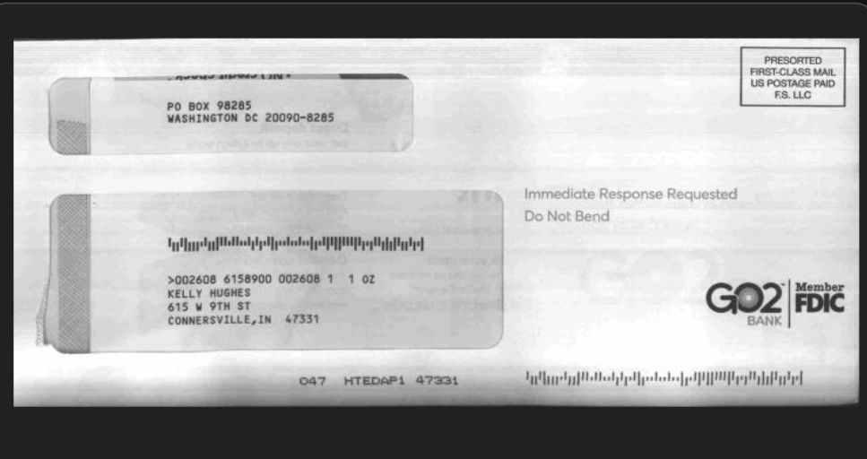 Solved: PRESORTED FIRST-CLASS MAIL US POSTAGE PAID FS. LLC PO BOX 98285 ...