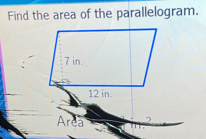 Find the area of the parallelogram. 
Area 2 
T