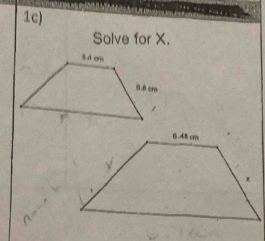 1c) 
Solve for X.