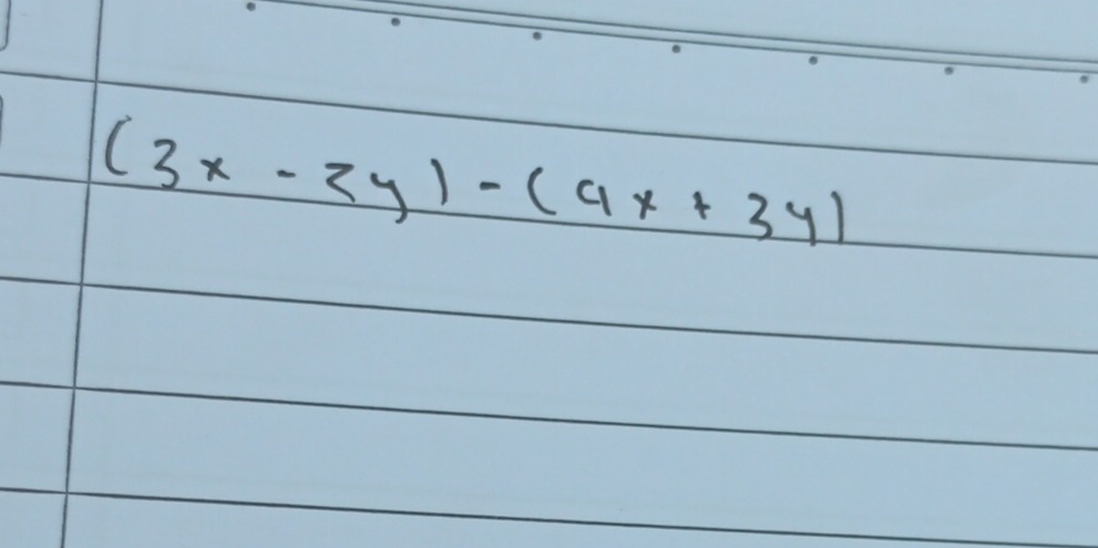 (3x-2y)-(4x+3y)