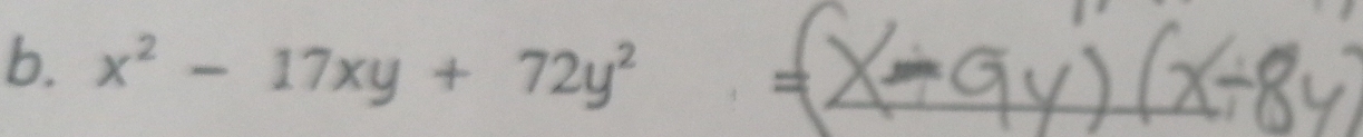 x^2-17xy+72y^2
=