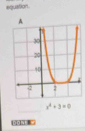 equation.
x^4+3=0
00NE