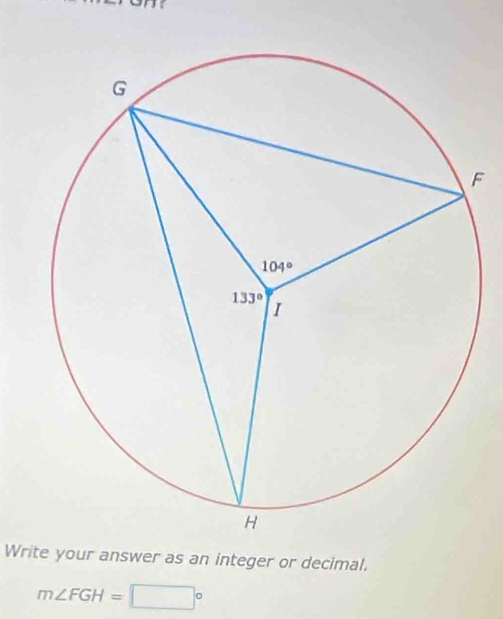 Write your answer as an integer or decimal.
m∠ FGH=□°