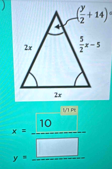 )
x= 10/□  