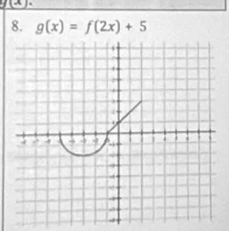 y(x)
8. g(x)=f(2x)+5