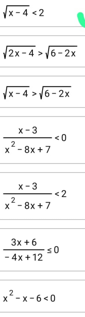 sqrt(x-4)<2</tex>