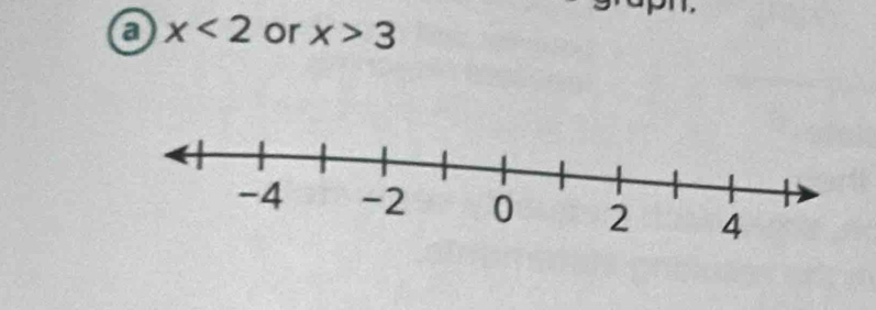 a x<2</tex> or x>3