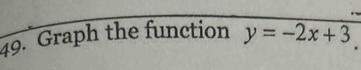 Graph the function y=-2x+3.