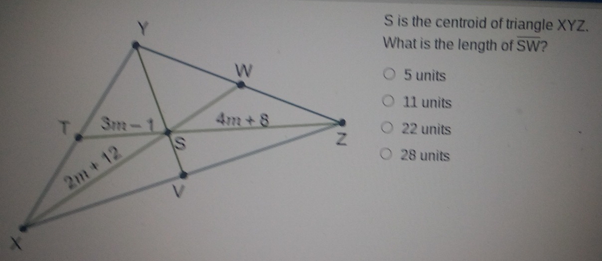 Solved: is the centroid of triangle XYZ. What is the length of overline ...
