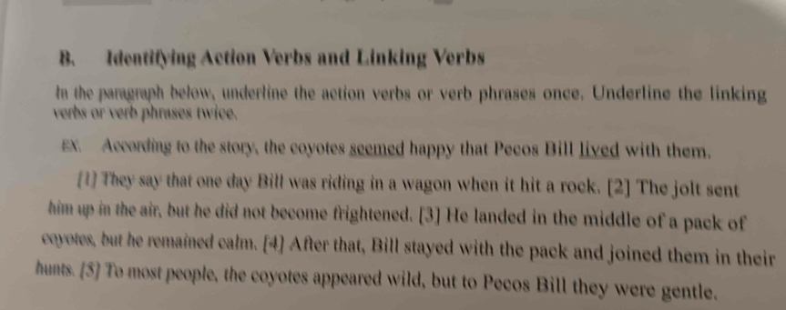 Solved: Identifying Action Verbs and Linking Verbs m the paragraph ...