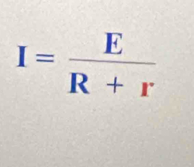 I= E/R+r 