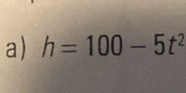 h=100-5t^2