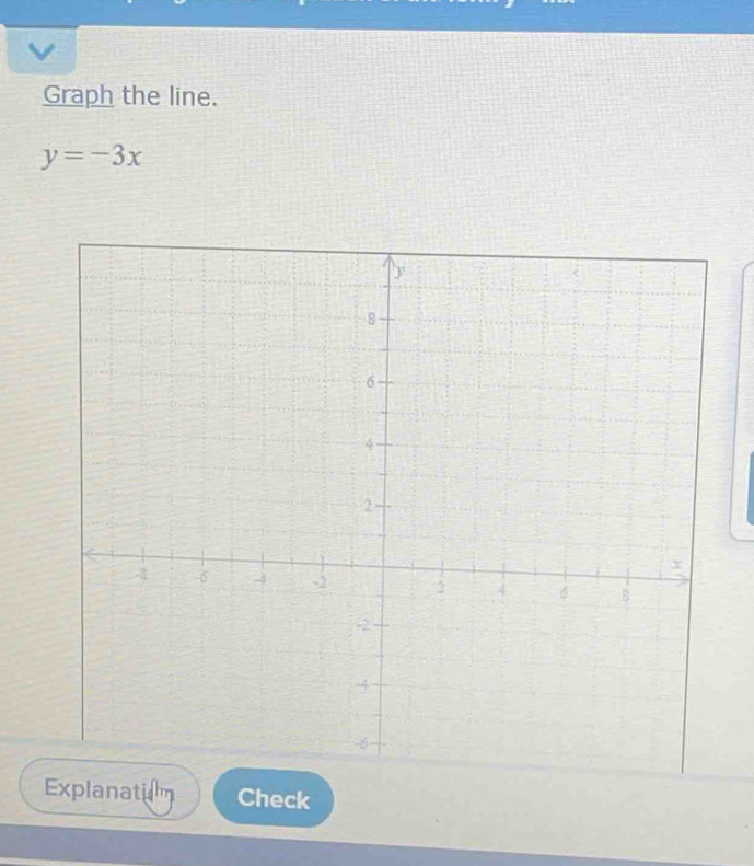 Graph the line.
y=-3x
Explanatilm Check