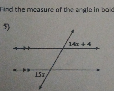 Find the measure of the angle in bold