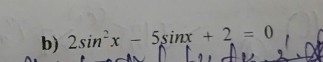 2sin^2x-5sin x+2=0