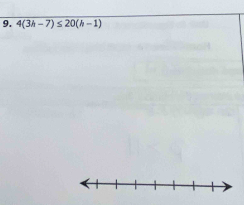 4(3h-7)≤ 20(h-1)