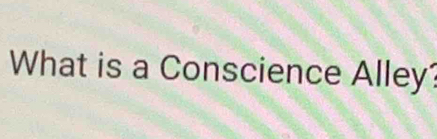 What is a Conscience Alley?