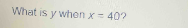 What is y when x=40 ?