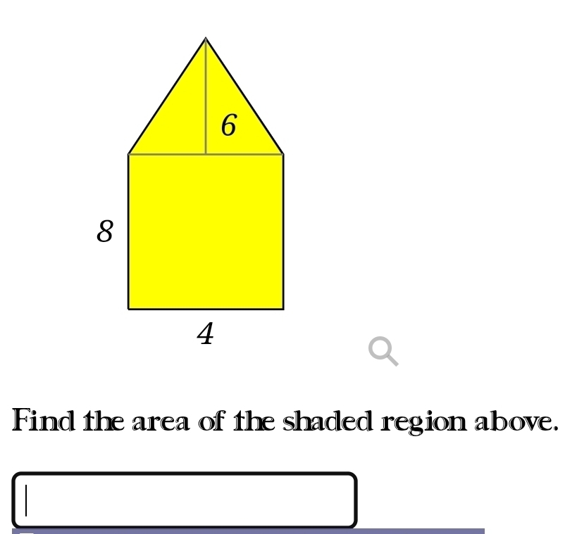 Find the area of the shaded region above.