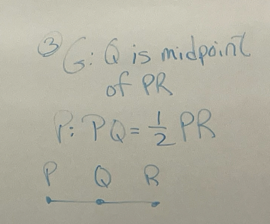 ③6: Q is midpoin( 
of PR
PQ= 1/2 PR
P
B