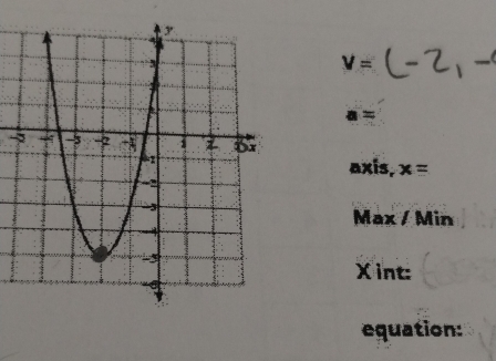 V=
a=
5 
axis, x=
Max / Min
Xint: 
equation: