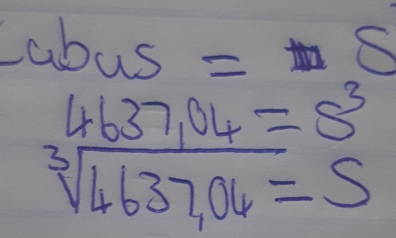 bus= C
4637.04=8^3
sqrt[3](4637,04)=5