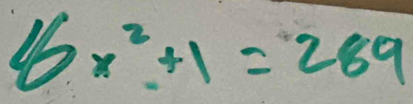 16x^2+1=289