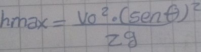 hmax=frac v^2_0(sec θ )^22g