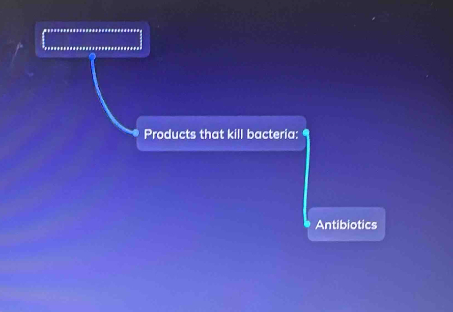 Products that kill bacteria: 
Antibiotics