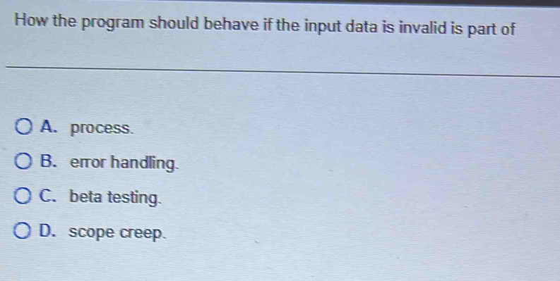 Solved: How the program should behave if the input data is invalid is ...