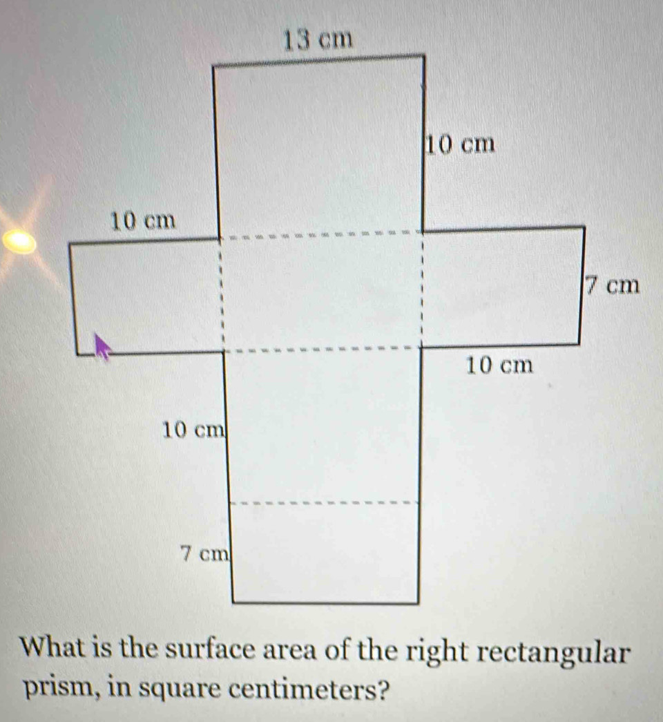 prism, in square centimeters?